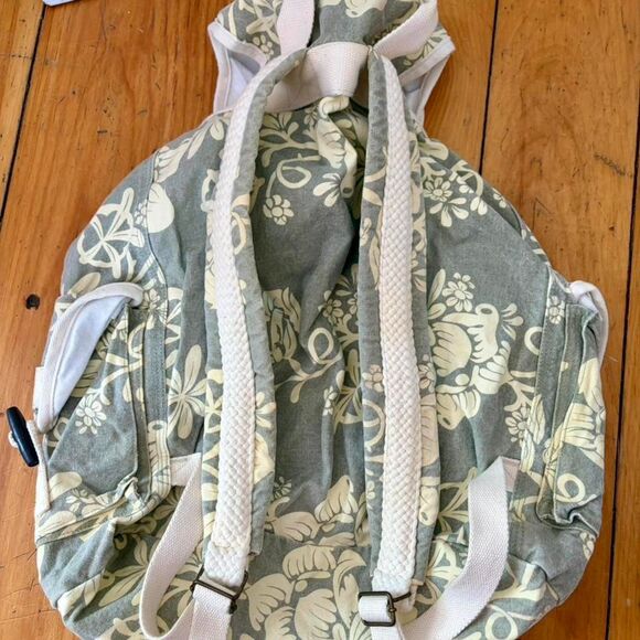 Tommy Bahama floral canvas boho resort wear drawstring beach backpack - Picture 3 of 6
